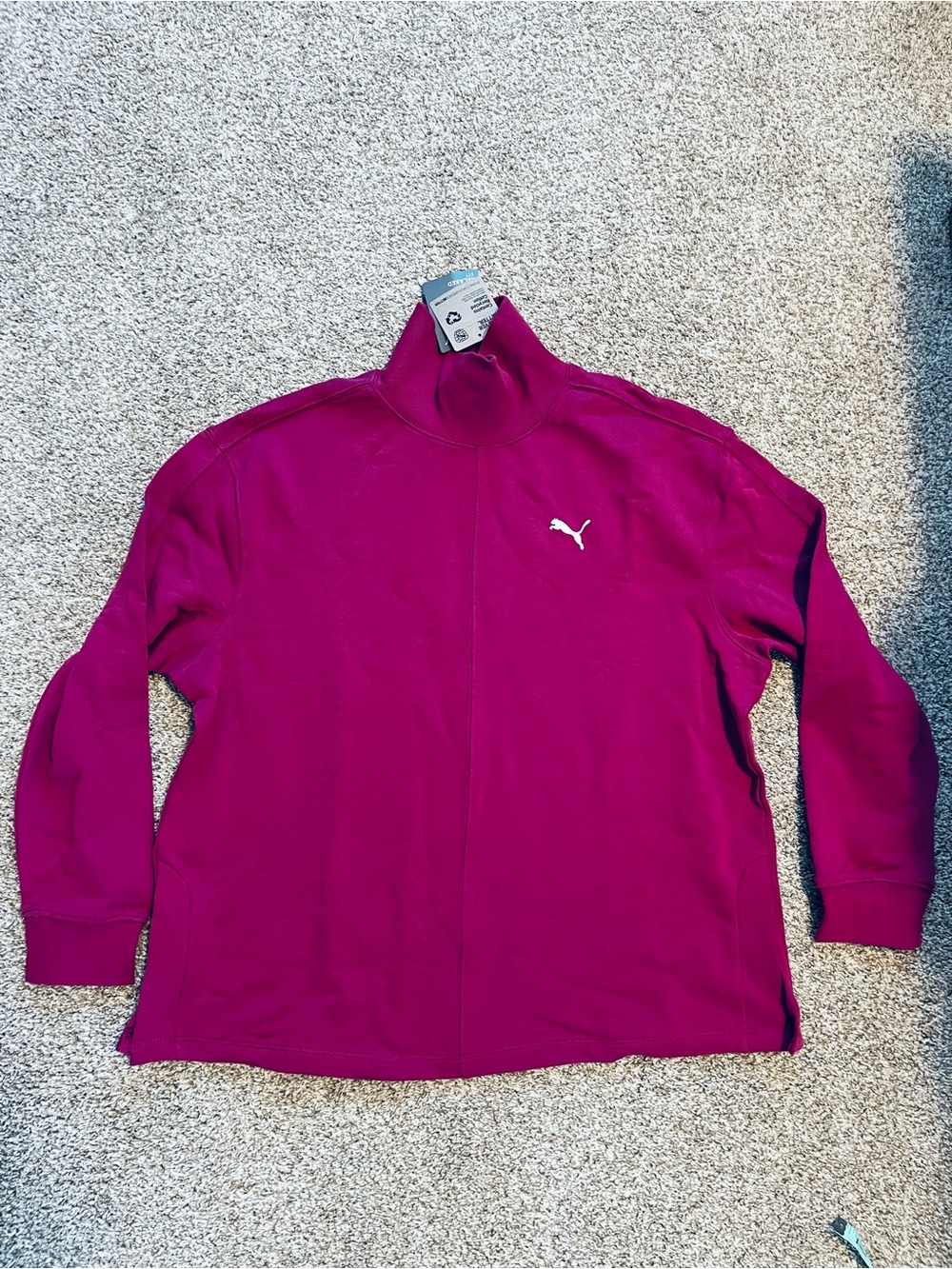 Puma Turtleneck Cotton Terry Sweatshirt Size L NWT